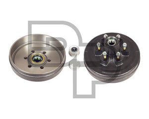 Trailer Brake Drum Kit- 5,200lb-7,000lb Capacity 6.50"BC, 19/16"-18 studs